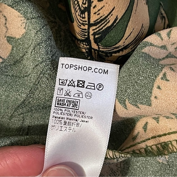 Topshop Green/Beige 4 Button Tropical Blazer - Picture 10 of 10